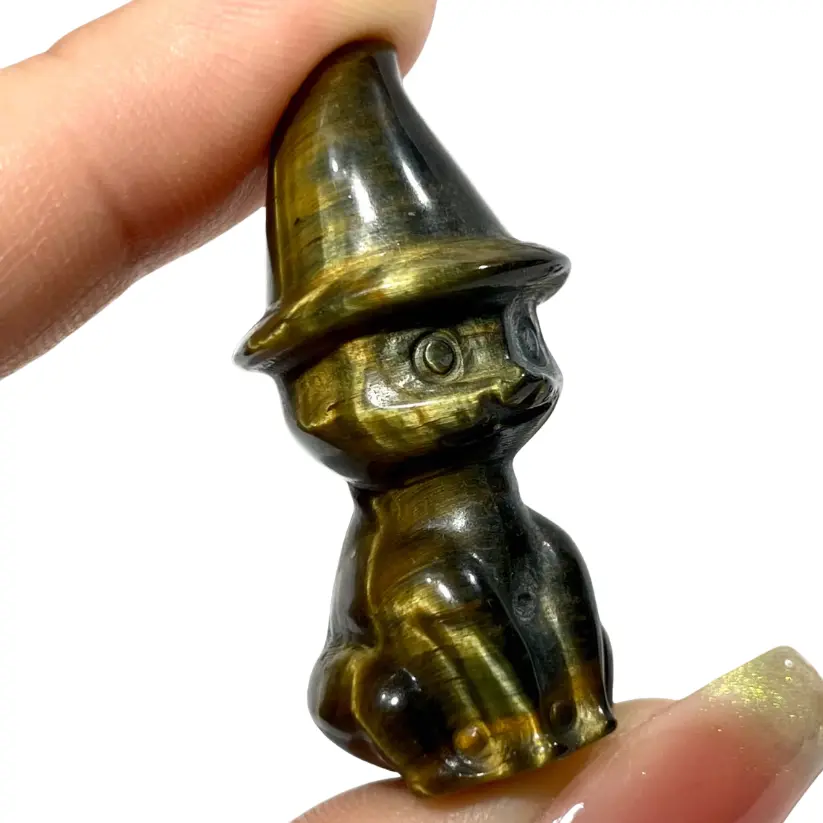 IG Crystal 3 Counts Various Materials Halloween Ghost Cat Crystal Carving Healing Crystal Gem Reiki Healing Home Decor Crystal Jewelry Shop Pretty Crystals