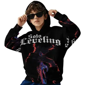 Solo Levelin Printed Long Sleeved Hooded Sweatshirt, Boys' Spring And Autumn Sportswear, Casual Versatile Pullover Suitable For Boys' Outdoor Sports, Suitable As A Gift  B0929-43