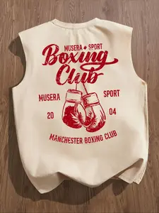 Men's Trendy Casual Sleeveless Vest, Boxing Graphic Print, Perfect for Summer Vacation Friend Gatherings Daily Wear Comfortable Men's Top