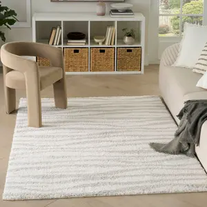 Nourison Modern Shag Stripes Plush Indoor Area Rug