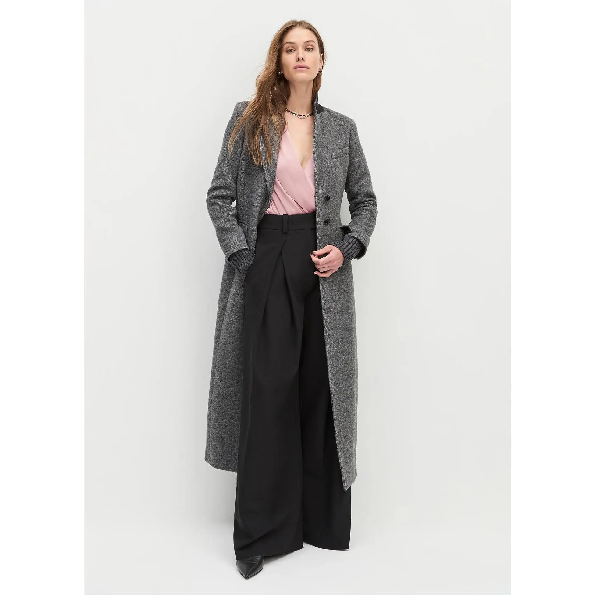 The City Coat Petite - Grey Twill