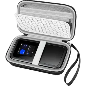 Hard Travel Router Case for  Nighthawk 5G Mobile Hotspot M7, Portable WiFi 7 Router Holder Organizer with Detachable Strap, Shock Pad & Mesh Pocket for Travel (Black, 5G)