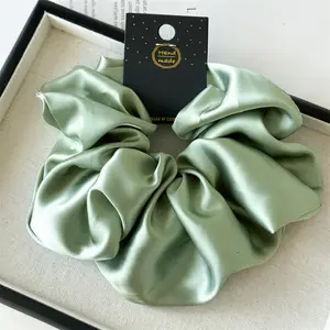1PC Giant Satin Silk Scrunchie, Softer Than Silk Hair Ties for Women & Girls; Elegant Satin Hair Bands & Bow Ropes for Thick Hair, Elastic Ponytail Holder Bracelets & Stylish Hair Accessories