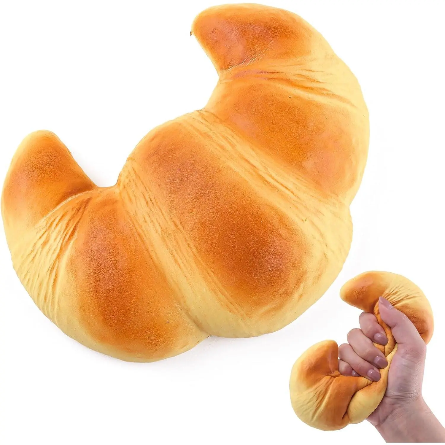 Anboor Soft Slow-Rising Squishie, Jumbo Bread & Croissant Foam Food Toys for Kids, Stress Relief & Anxiety Relief Toy to Ease Anxiety, Soft Squishie