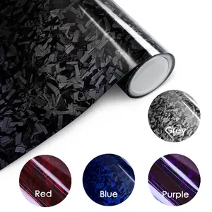 1ft x 5ft Gloss Forged Carbon Fiber Vinyl Wrap, Car Vinyl Wrap Decal Sticker Film Sheet with Air Release for Car Auto Motorcycle