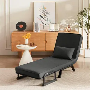 Sleep Chair Bed, Comfy Convertible Sleeper Chairs for Adults, 5 in 1 Folding Sofa Bed with 5-Position Adjustable Backrest & Pillow, Cozy Small Chair Couch for Small Spaces, Office