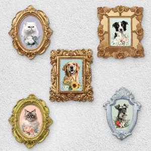 Hand-Painted Pet Memorial Portrait – Custom Dog or Cat Remembrance Gift, Pet Loss Keepsake with Ornate Mini Frame, Pet Memorial Gifts
