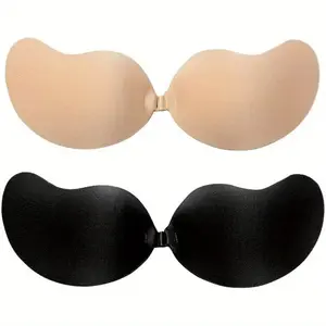 2Pcs Reusable Sticky Push Up Bras Strapless Backless Breast Lift Bras for Women Wedding Dresses