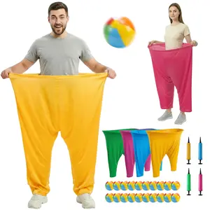 28 PCS Granny Pants Yard Game for Kids Adults, Oversized 4-Pack Pants With 20 Color Balls and 4 Air Pumps, Outdoor Tossing Games For Family Friend Groups Carnival Party Reunion Gathering