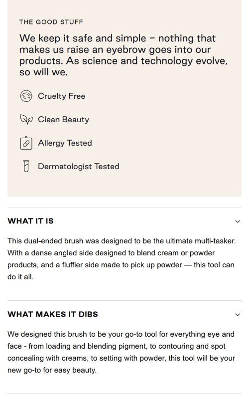 DIBS Beauty Duo Brush Eye - Double-Ended Brush for Eyes & Face