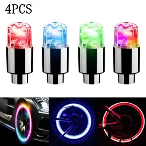2Pcs LED Tire Valve Stem Cap Lights, IP67 Waterproof Durable Wheel Flash Light, Auto Night Glow Decoration Accessories, Universal Tire Air Valve Light for Car, Motorcycle, Bicycle, Electric Scooter, Truck Vehicle