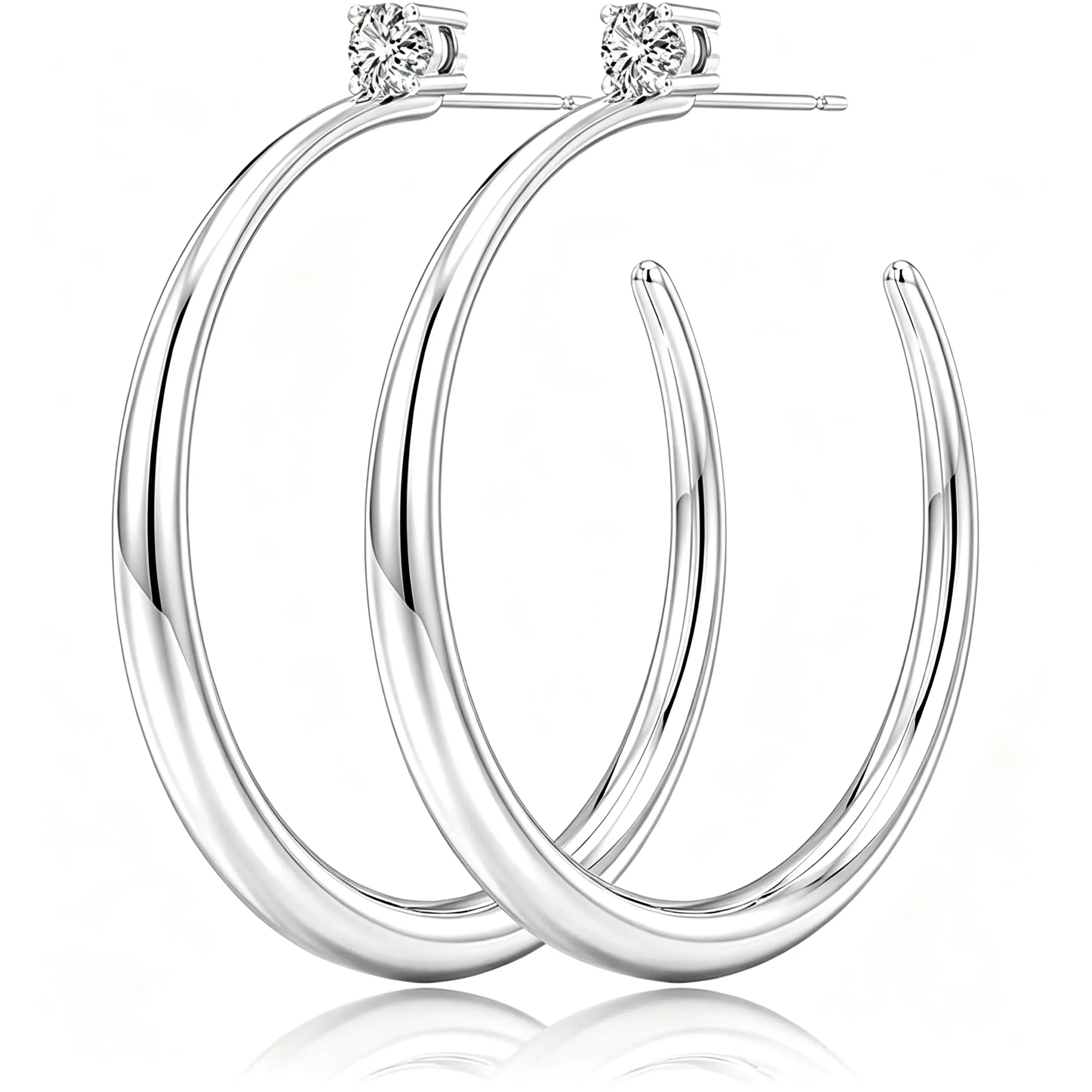 Women's Bold Chunky Hoop Earrings - 14K Gold Plated, Hypoallergenic, Nickel & Lead Free, Lightweight, USA-Shipped for Party & Daily Wear