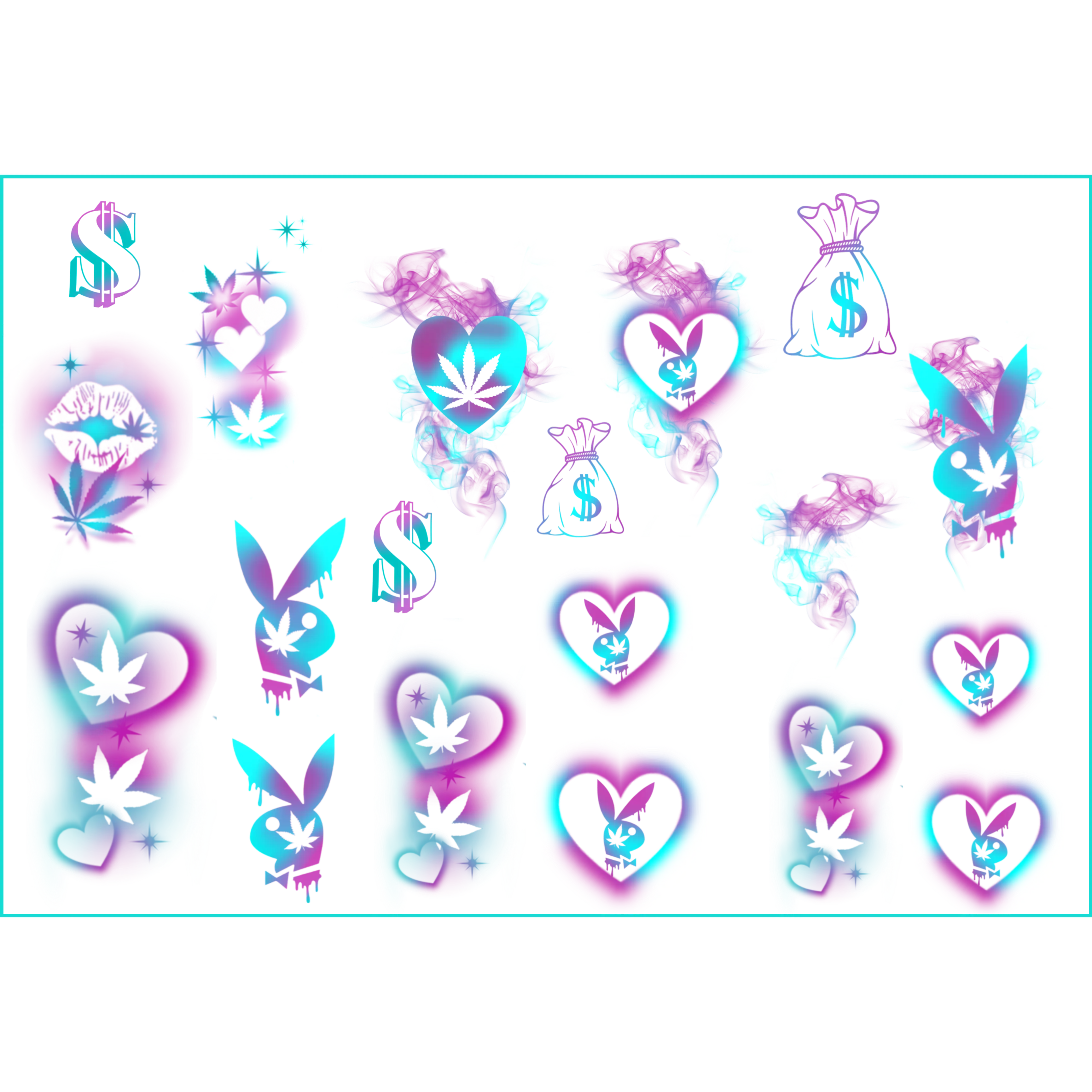 Neon Airbrush Marijuana - Premium Decal