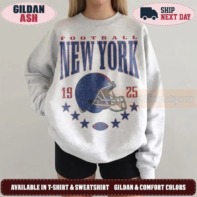 New York Football Vintage Sweatshirt, 90s Retro Graphic Tee, Game Day Oversized T-Shirt,sweatshirt
