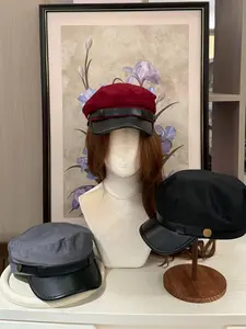 Women's Solid Color Beret Hat, Fashion Painter Cap & Newsboy Design, Perfect for Daily Wear, Urban Style, Multifunctional Women's Accessory