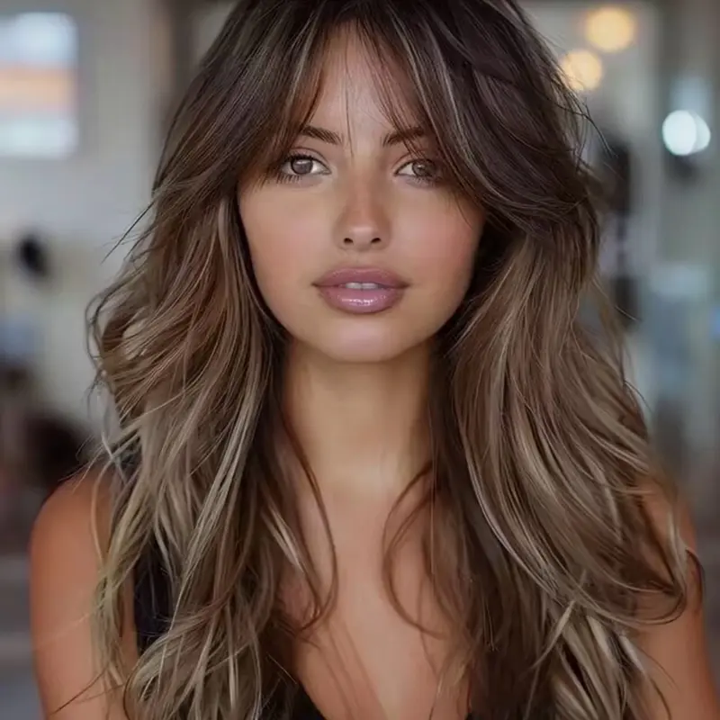 Women's Long Layered Synthetic Full Machine Wig, Easy Install Wig (Fashion Accessory, Hair Extension), Easy Install Wigs 24 in