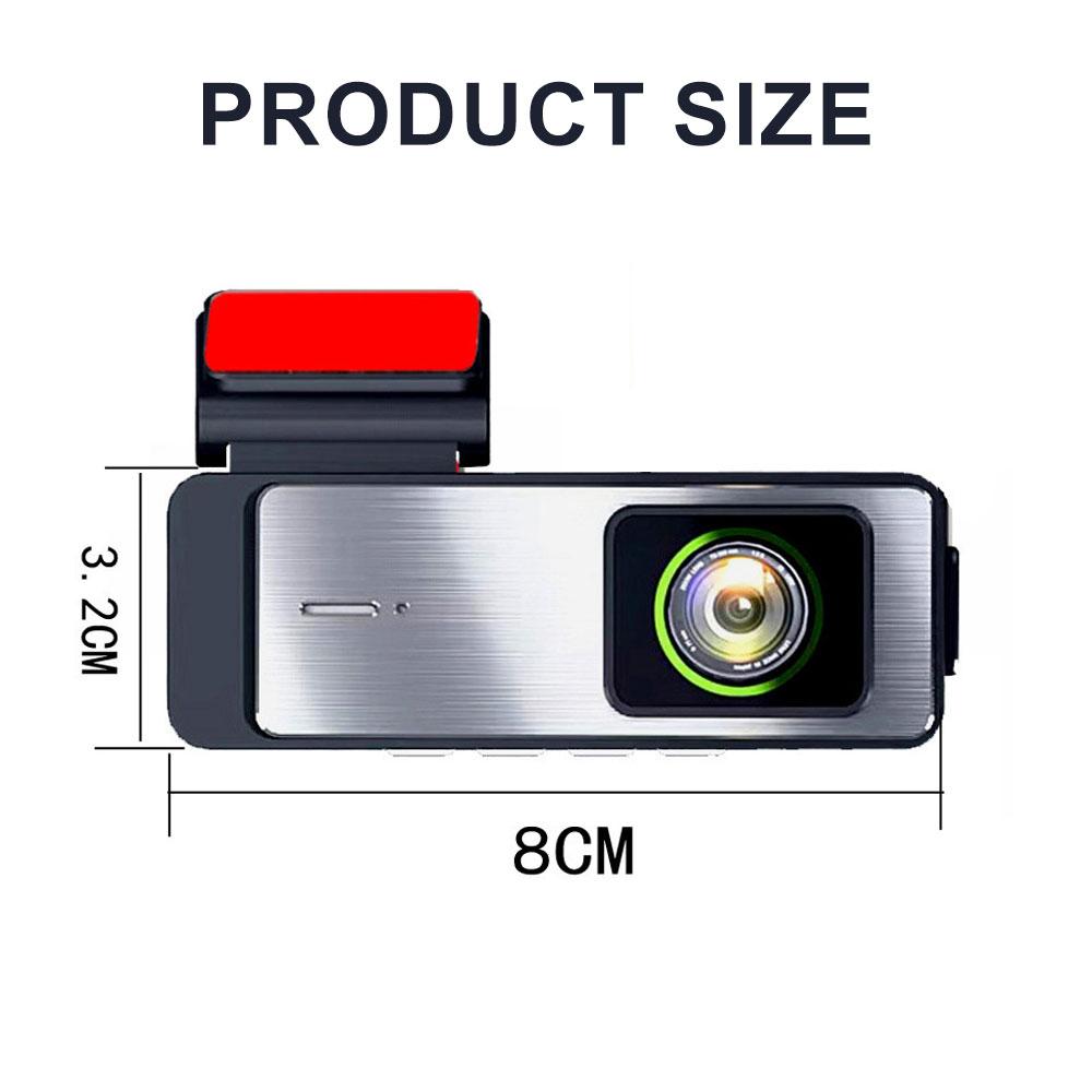 Dash Cam, Driving Recorder 1080P Front and Rear 2 Lens Parking Monitoring, 24H Infrared Night Vision Parking and Loop Recording,Built-in WiFi And 32GB Card, Large, Silver