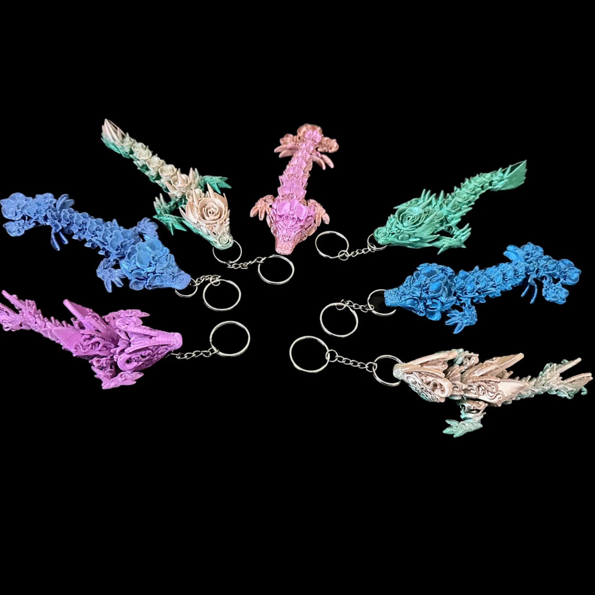 3D Printed Articulated Dragon Keychains