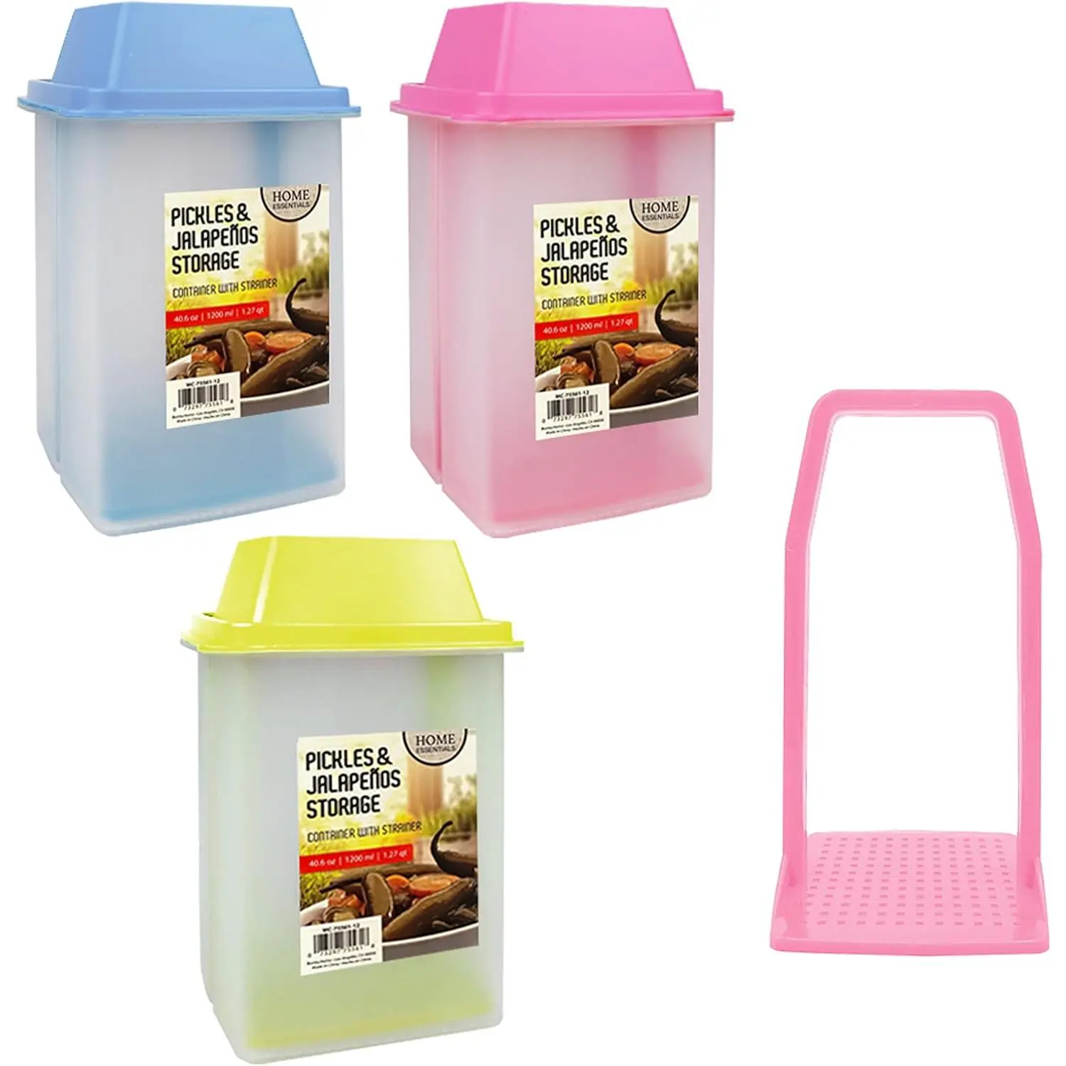 Camping Food Storage Strainer - 1 Large Pickle Jar Holder with Scoop, Olive & Jalapeno Keeper Food Containers for Outdoor Camping & Hiking Tools
