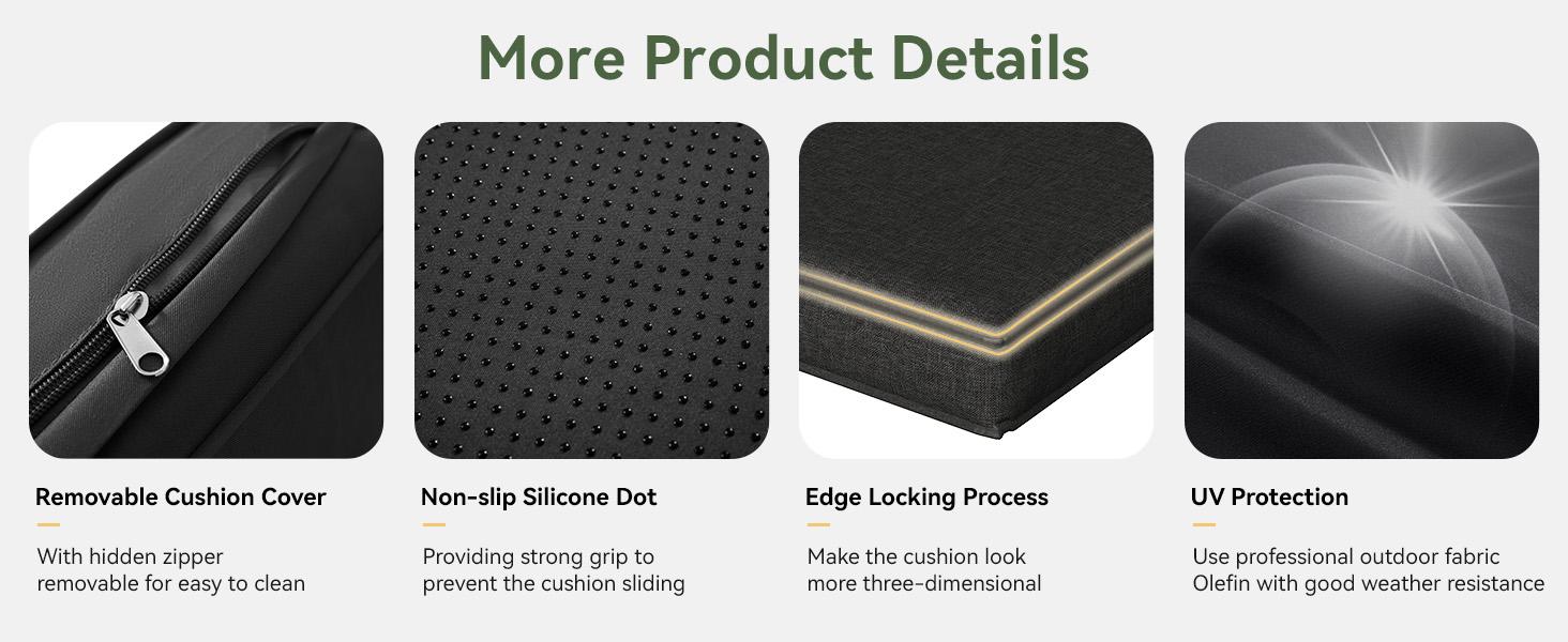 oneinmil Replacement Cushions for Outdoor Furniture, 7-Piece Outdoor Cushions for Patio Furniture, Deep Seat, Waterproof & Fade Resistant Couch Cushion for 4-Seat Patio Conversation Sets,