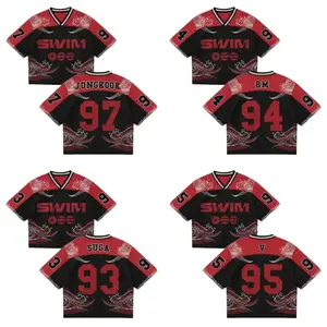 Swim Inspired Wave Crop Top Jersey, Unisex Mesh Graphic Shirt, Arirang World Tour 2026 Fan Outfit, Korean Streetwear Concert Merch Gift