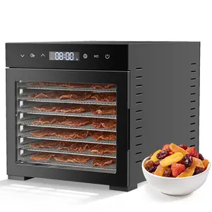 Food Dehydrator Machine, Powerful Dehydrator with 8 Stainless Steel Trays, Adjustable Timer & Temperature, Quiet Food Dryer for Jerky, Fruits, Herbs, Dog TreatsDehydrator, power 600 watts, drying area 6.5 square feet, temperature range 95 - 165°F