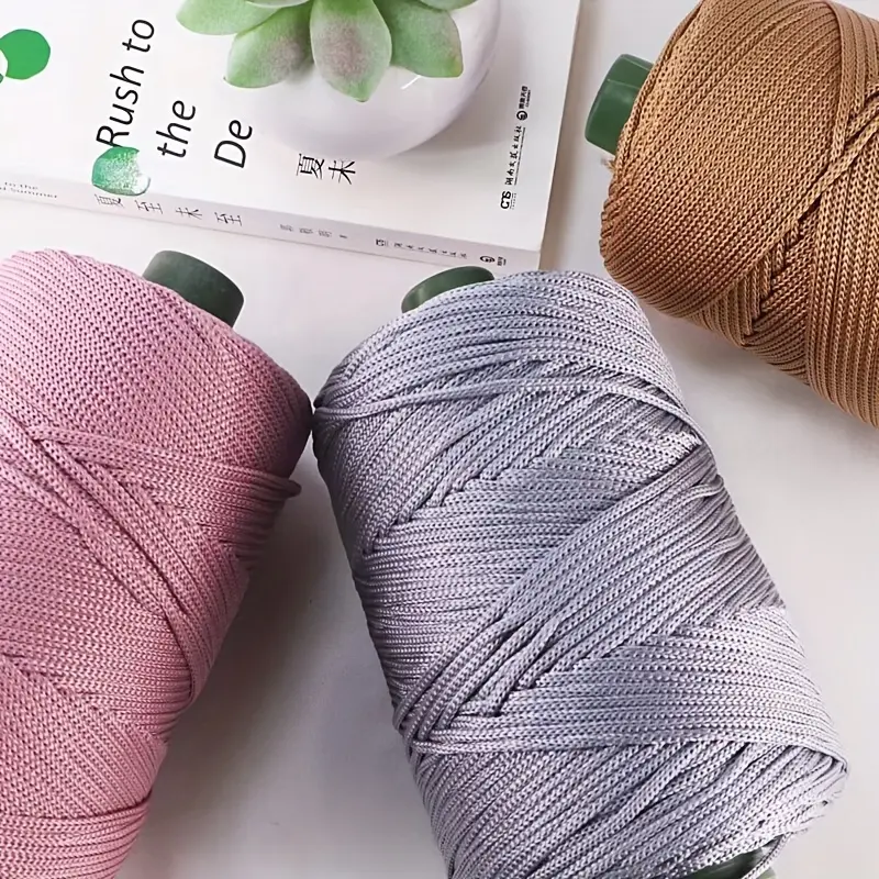 1count 225g Vibrant Multicolor Variegated Yarn - Soft, Lightweight, Handmade Braided Material for Summer Cool Hat, Sun Hat, Storage Basket, Cushion Making - 100% Polyester, Novelty and Specialty Yarn Type