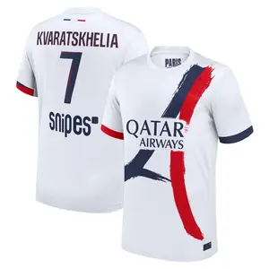 PSG Kvaratskhelia Away White Shirt, PSG Kvaratskhelia Away White Color Short Sleeve Soccer Shirt