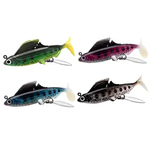 Soft Plastic Swimbaits With Rotating Leaves  Weedless Jig Paddle Tail Fishing Lures For Bass Crappie Walleye Pickerel Muskie Pike