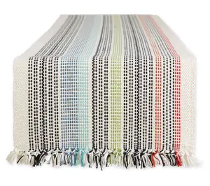 Design Imports 13" x 72" Mediterranean Fringe Table Runner