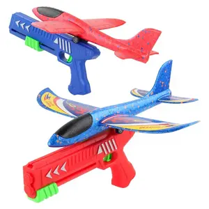 Airplane Launcher Toys with 2 Flight Modes, LED Foam Glider Catapult Planes, Outdoor Flying Toy for Kids 6+, Birthday Gifts & Party Supplies