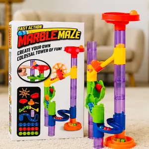 ast Action Marble Maze Building Toy – DIY Marble Run Track Set for Kids