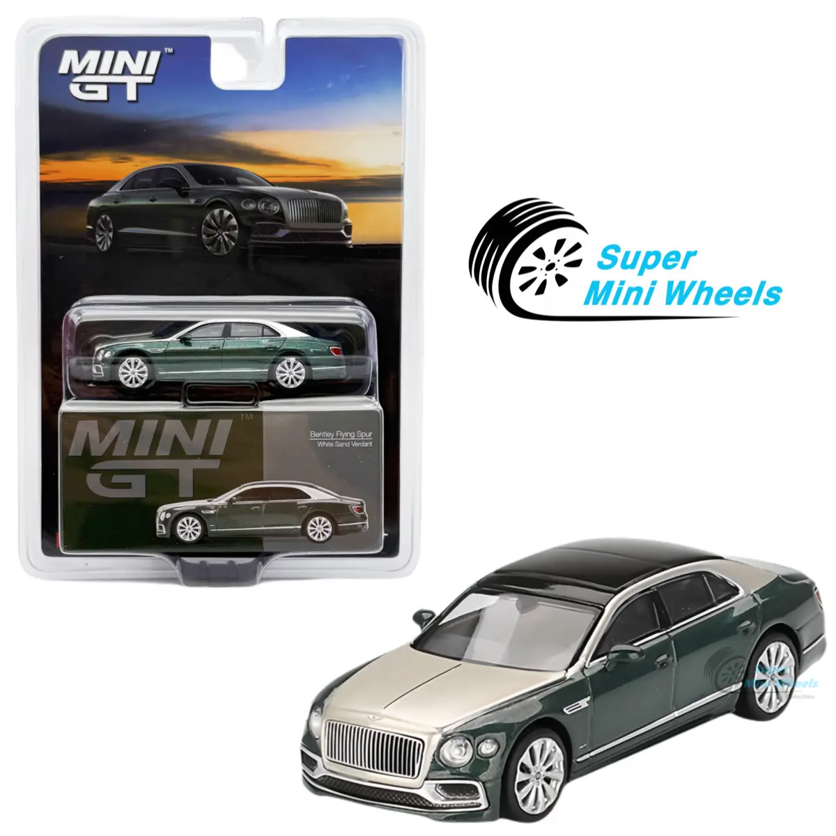 Mini GT 1:64 Bentley Flying Spur White Sand Verdant #867