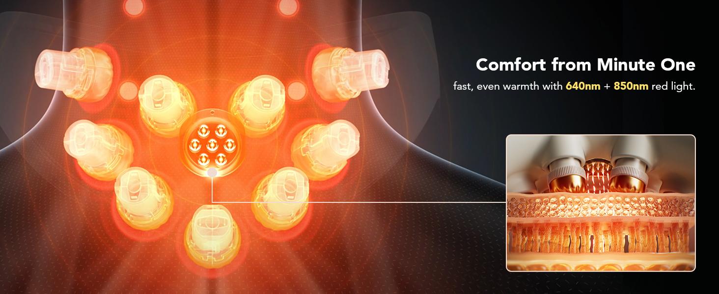 SKG Foldable Neck Massager for Pain Relief Deep Tissue Vibration Cordless Travel Massager,Portable 3D Neck Massager for Office Home Car Travel Gold Titanium Neck Massager 3.0 Valentine Gifts