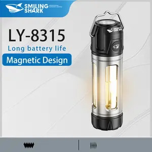 【LY-8315】SmilingShark LED Magnetic Camping Light 2-In-1 Camping lights with Removable Tripod & Hook Torch Light Bright Bampu Camping 7Modes Type-C Rechargeable for Hiking