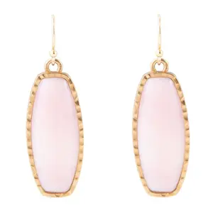 Odyssey Long Pink Opal and Bronze Earrings