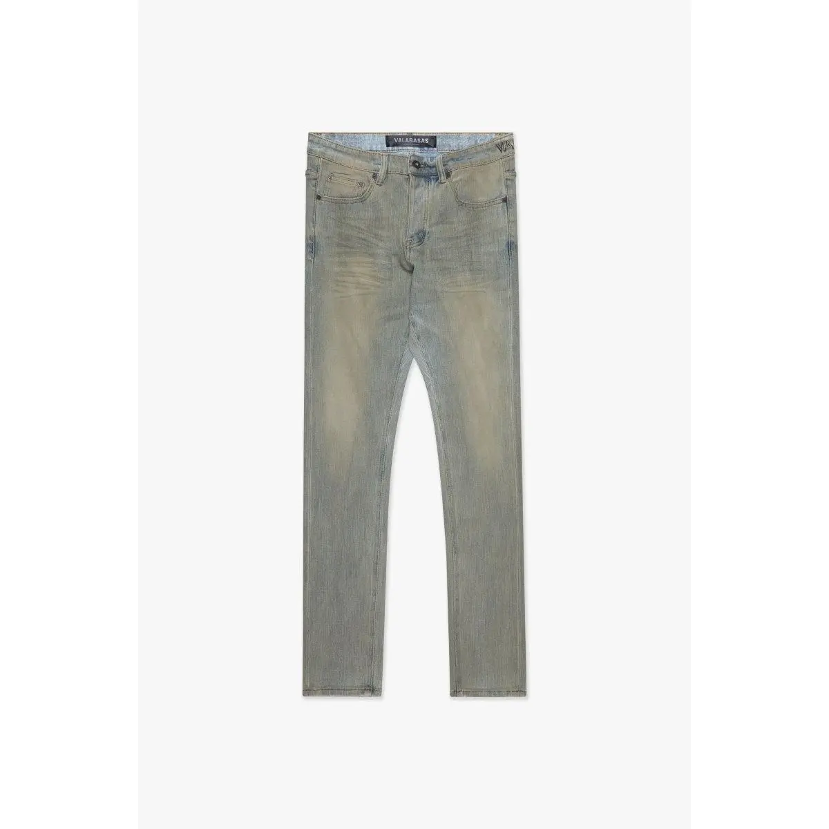 Skinny Fit Jeans for Men, Aesthetic Dirty Light-Blue Washed Cotton Denim with a Modern Silhouette for Mensfashion, Pocket, Casual