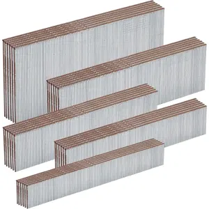 18 Gauge Galvanized Brad Nails Brown T- 5 Sizes 1500-Pack (5/8"+3/4"+1"+1-1/4"+2"),300 per size, Assorted Size Project Pack, for Pneumatic, Electric 18GA Brad Nailer