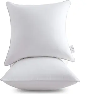 18 x 18 Pillow Inserts (Set of 2) - Throw Pillow Inserts with  Cotton Cover - 18 Inch Square Interior Sofa Pillow Inserts - Decorative Pillow Insert Pair - White Couch Pillow