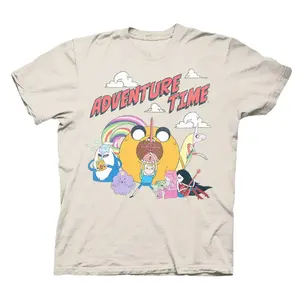 Adventure Time Characters Rainbow Girls T-Shirt, Vintage Adventure Time Graphic Tee, Unisex, For Men & Women, Menswear Tops