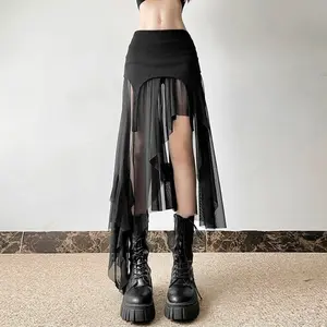 Hot Girl Style High-waisted Ruffled Skirt Slim Fit Vintage Fashion Female Clothing for women set Womenswear Bottom