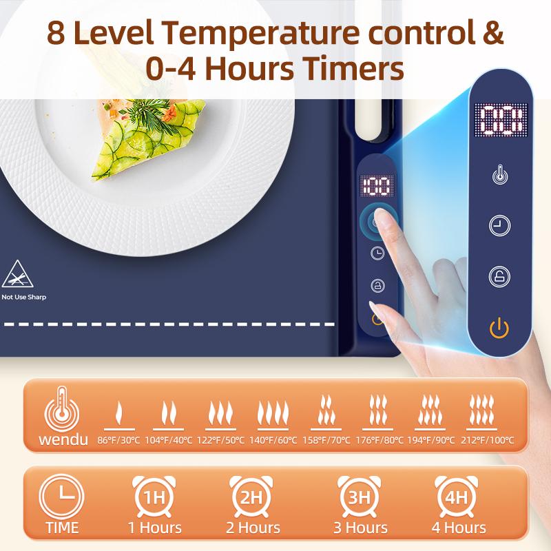 Domulax Food Warming Mat,2025 Updated Electric Keep food hot,chafing dishes for buffet and heated in winter with 7 Temperature Levels & 4 H Timer Control unique handle design Easy to Clean,Winter gifts, Christmas gifts