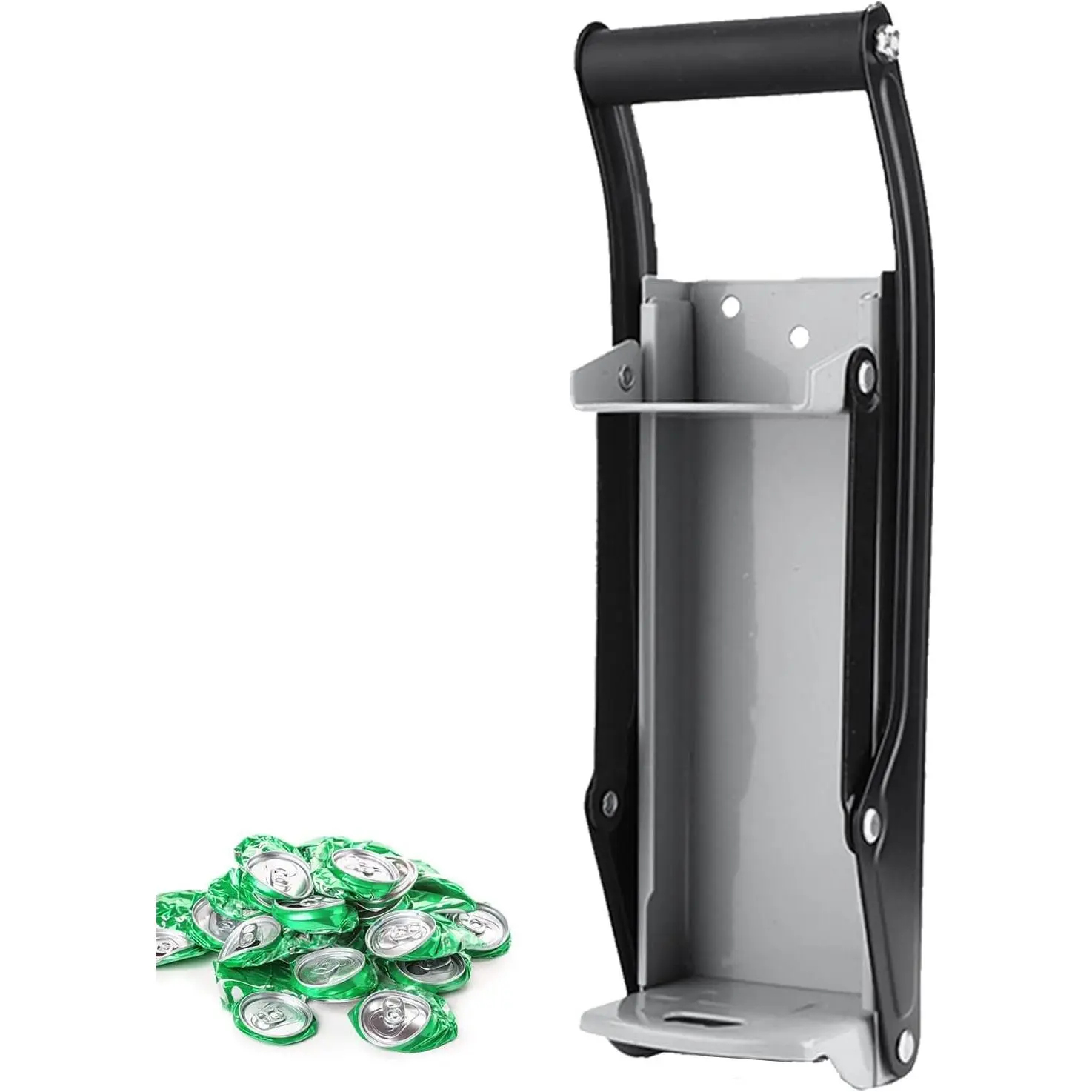 Can Crusher, Efficient Recycling of 12oz and 16oz Aluminum Cans, Beer Cans, etc. Saves Recycling Space(Gray manual)