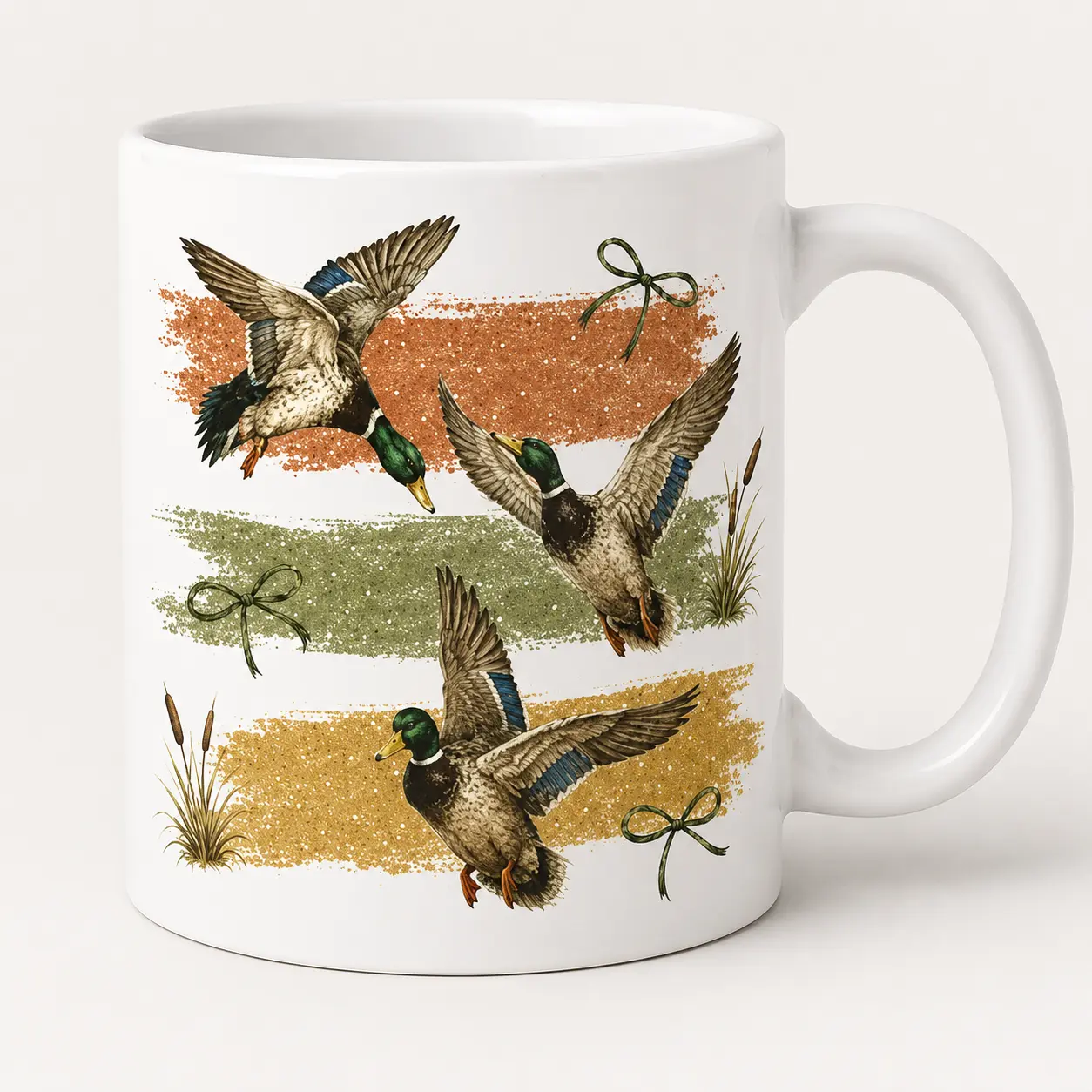Vintage Duck Hunting Mug, Rustic Mallard Bird Ceramic Cup with Outdoor Marsh Style, Gift for Birthday, Father’s Day, Christmas, Anniversary & Outdoor Lovers
