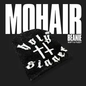 HS Black Logo Mohair Beanie