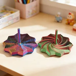 2-Pack 3D Printed Gradient Gyroscopes, Transformable, Adjustable Size, Random Colors, Office & Home Decor, Unique Gifts for Holidays