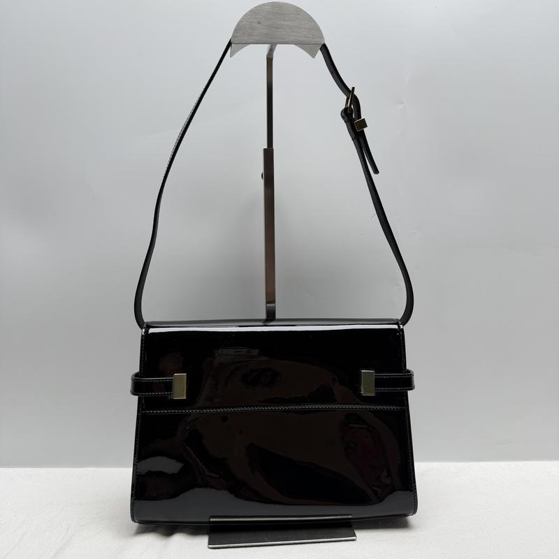 Pre-owned YSL Patent Shoulder Bags Manhattan Small Black GIA1014