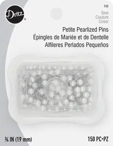 3/4" Petite Pearlized Pins, White, 150 pc