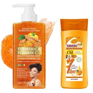 Turmeric & Vitamin C Matte Shower Gel Perfume - Lasting Hydration Moisturizer with Glycerol for Radiant Skin Care & Super Oil Body Repair