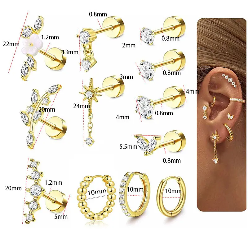 12 gold pieces per set